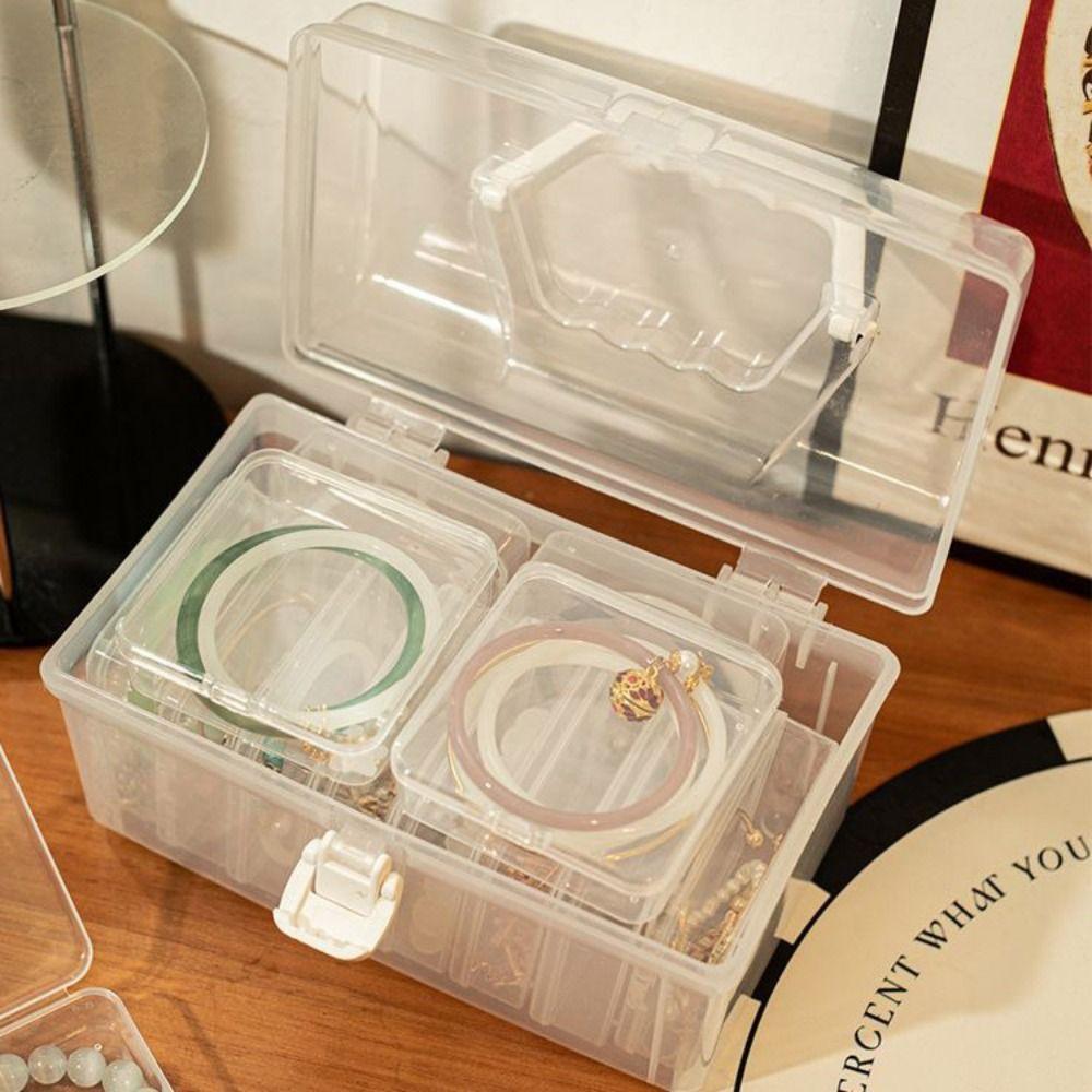 1 szt. Przezroczyste pudełko do przechowywania biżuterii Biurkowe przechowywanie Plastikowe etui Nowe pudełko na bransoletki