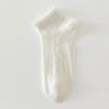 Ballet-style Lace Solid Color Short Socks, Combed Cotton Breathable and Comfortable Short Women's Socks, Simple Mesh Hollowed-out Bow
