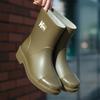 Short tube waterproof shoes women's new water boots low tube fashion rain shoes non-slip four-season adult rain boots plastic shoes