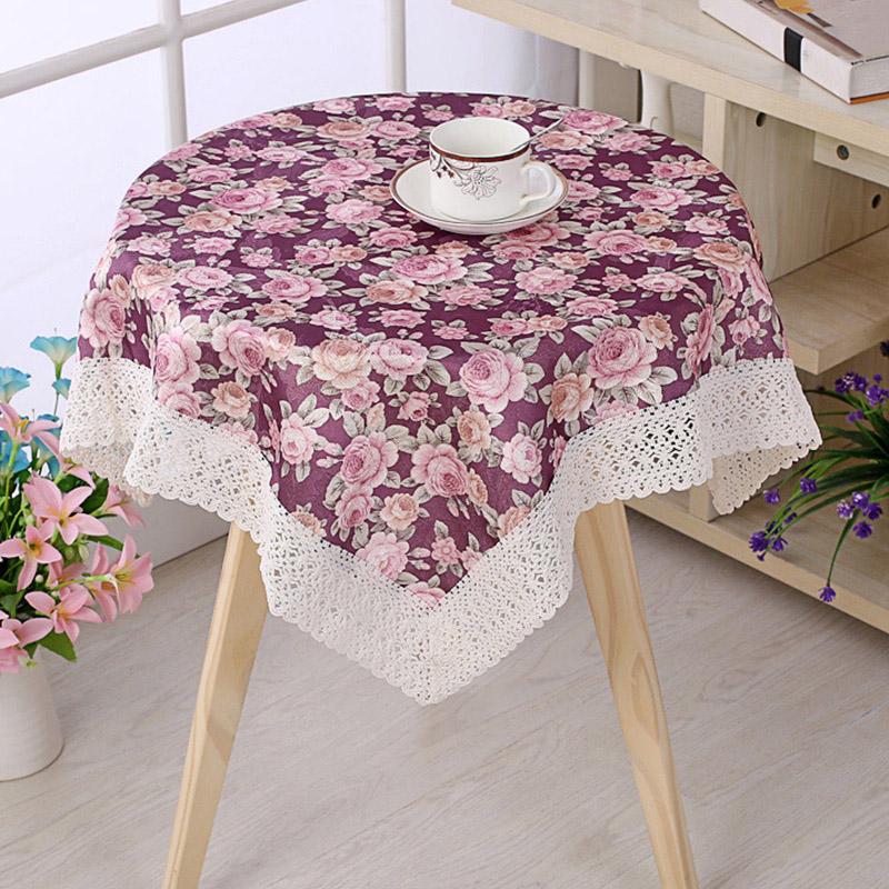 1PC Bedside Table Cover Dust-proof Cover Tablecloth Polyester Round Table Cover Table Cover