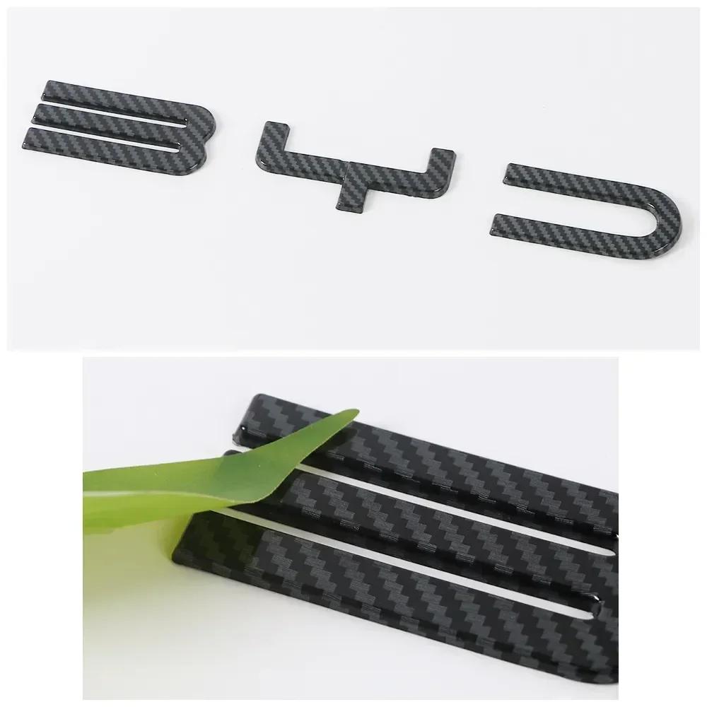 For BYD SEAl HAN SONG YUAN DOLPHIN ATTO 3 Accessories Car Front Bumper Emblem Badge Decal Black Carbon Logo Refit Sticker
