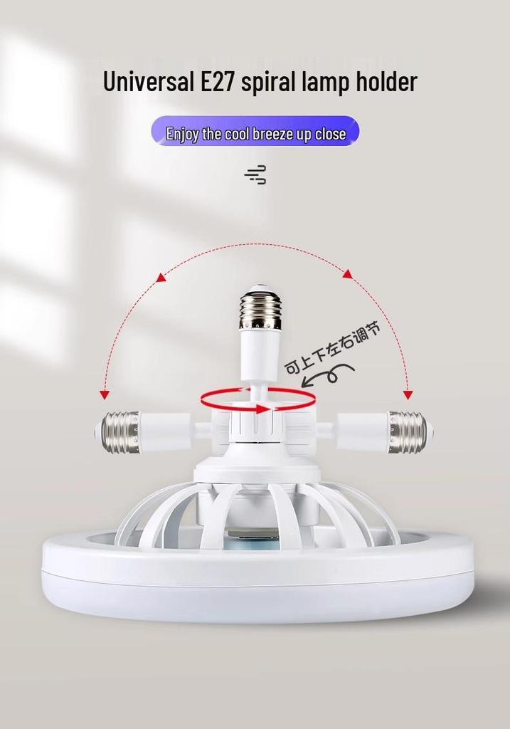 Nordic E27 Remote Control Fan Chandelier with Universal Mesh Cover