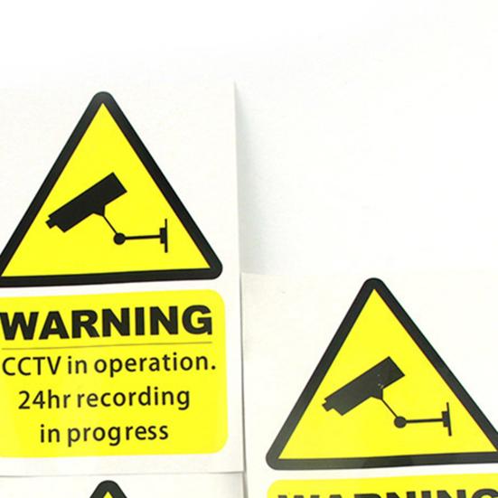 5 stk skiltdekaler 150 mm vanntett 100 mm x attraktiv CCTV i drift bil