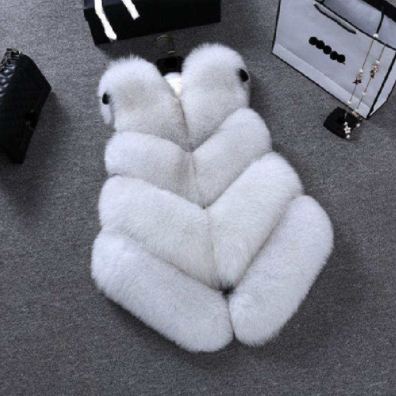 Autumn Winter Imitation Faux Fur Coat Women Waistcoat Fashion Fur Sleeveless Jacket Vest Ladies Outerwear Female Tops