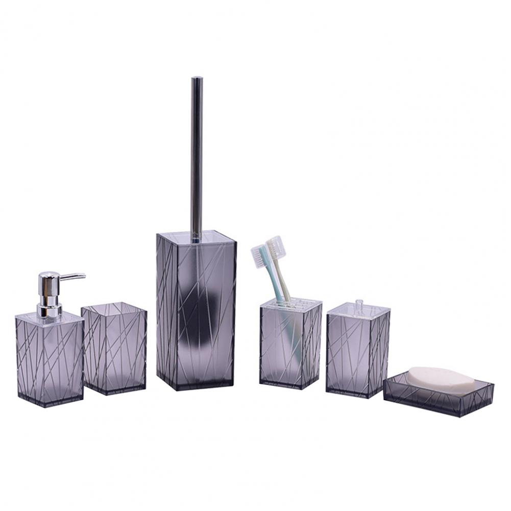 

Shatterproof Bathroom Set Acrylic Bathroom Accessories Durable Acrylic Bathroom Set with Shatterproof Design Easy for Soap for A сірий