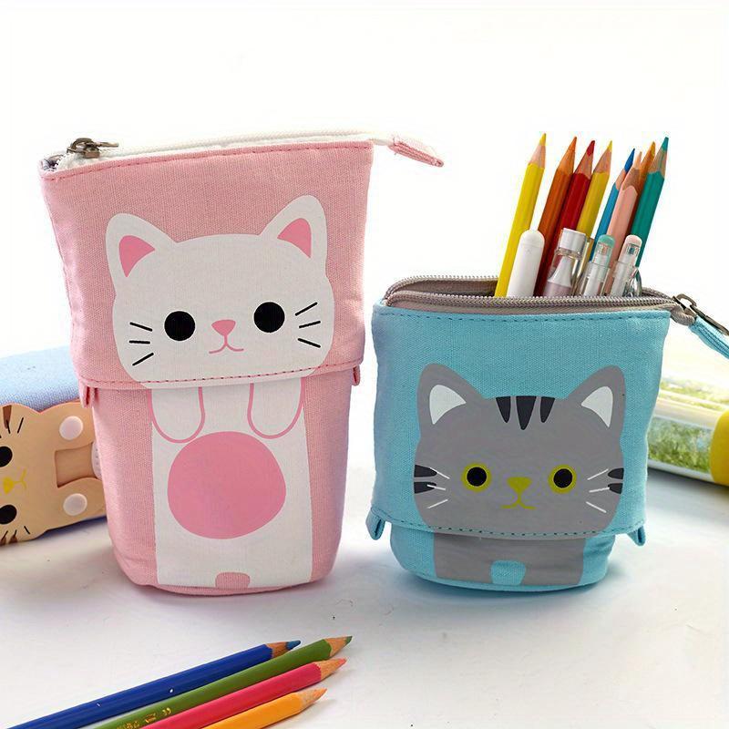 Kawaii Pencil Cases for Girls Boys Zipper Cute Cat Pencil Box School Supplies Stationery Gift Pop Up Pouchs Trousse Scolaire