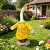 1 Set Porch Goose Rain Jacket Yellow Raincoat Hat And Umbrella Waterproof Goose Outfit Fits 23 Inch Porch Goose for Yard Lawn Decor