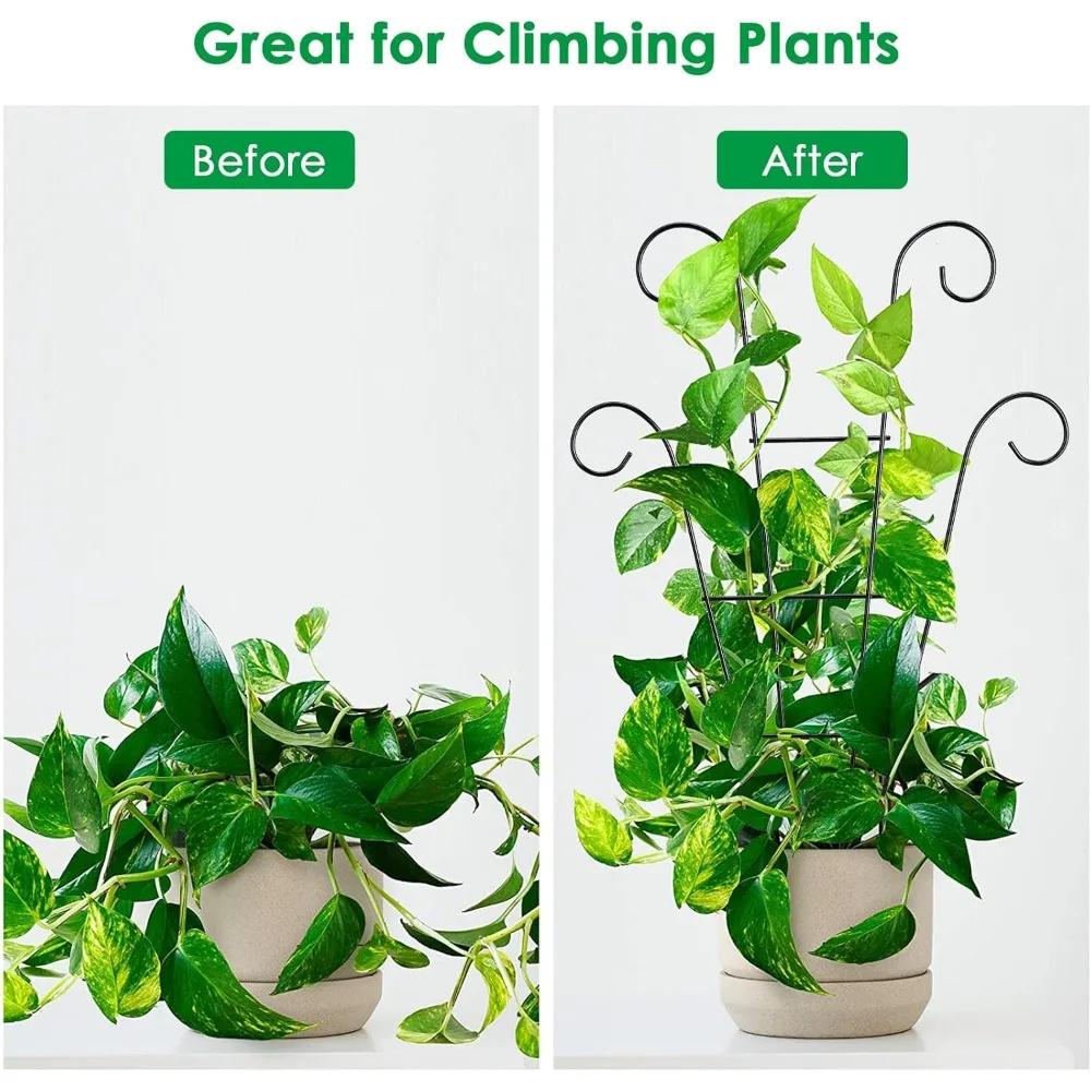 2 Outdoor Climbing Plant Trellises, Black Trellises, Garden Metal Support Piles, Indoor and Outdoor Grape Blossom Vegetables