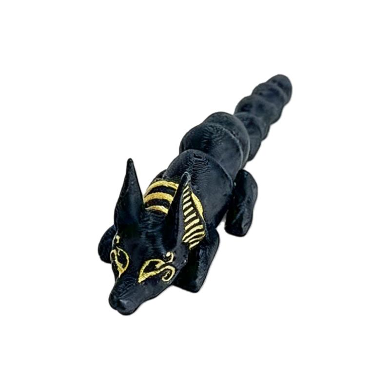 Articulated Anubis Dog Statue Ancient Egyptian Mythological Decors 3D Printed Collectible Figure Gift for History Lover S