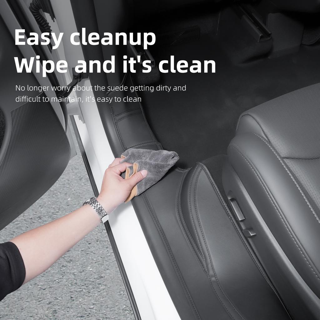 For Tesla Model YL 6-Seater 2026 Front Rear Door Sill Protection Pads Automotive Interior Suede Protective Pad Accessories