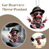New 2d Acrylic Personalized Pendent Cartoon Rearview Mirror Decoration Car Accessories Ornament Car Monkey Hanging W7c8