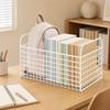 1-Tier Metal Desktop Bookshelf with Grid Panel Sturdy for Study Areas