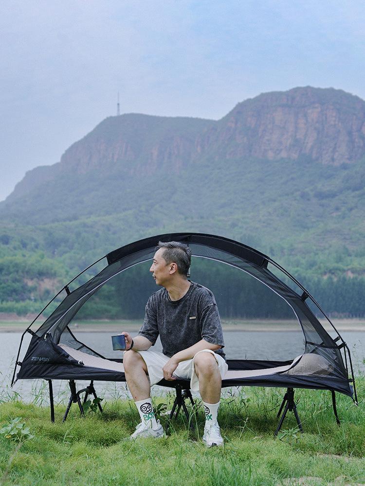 Rainproof Solo Camping Tent with Mosquito Net