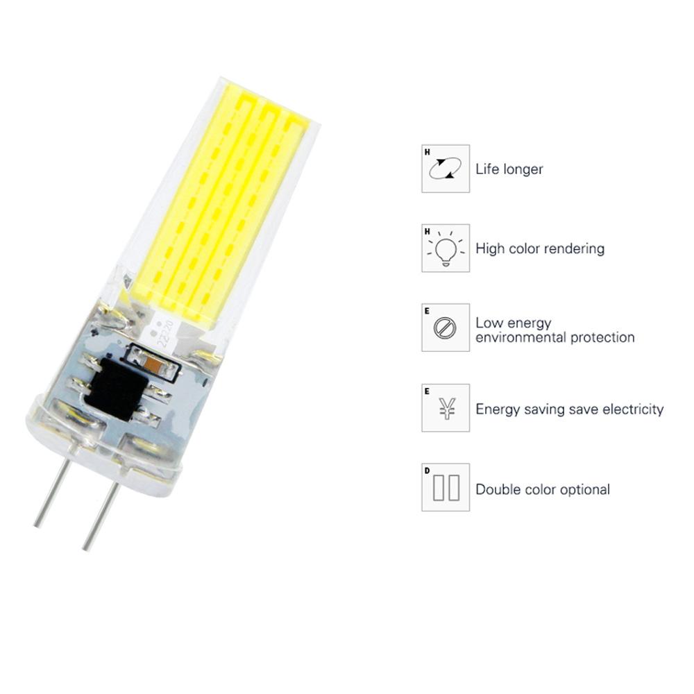 10pcs/lot COB LED G4 AC DC 12V 220V 3W 6W Light Bulb Dimmable Mini LED Lamp Spotlight Chandelier Lighting Replace Halogen Lamps