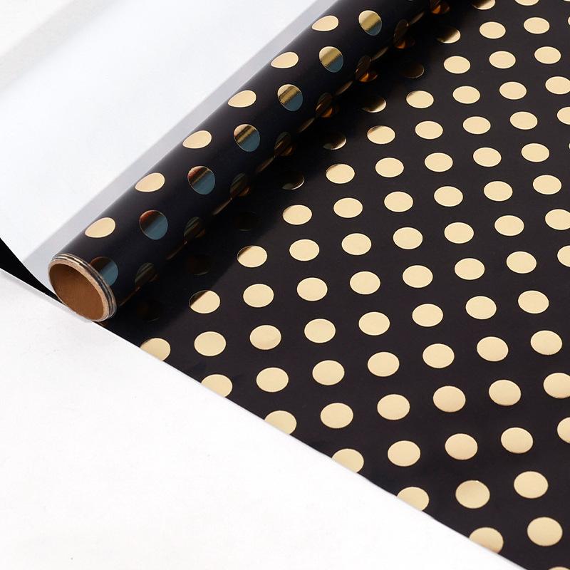 Papel de Regalo Negro Dorado 43x300cm Papel para Envolver Regalos Ramo de Lunares Navidad Día de San Valentín Cumpleaños Regalos Decoraciones Papel