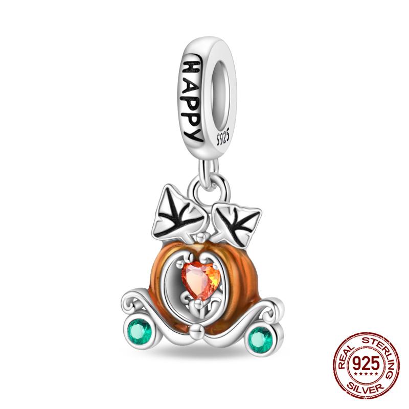 Charms Copper Pumpkin & Carriage Charms Beads Fits Women'S 3Mm Original Bracelet Necklace Diy Fine Jewelry Gifts