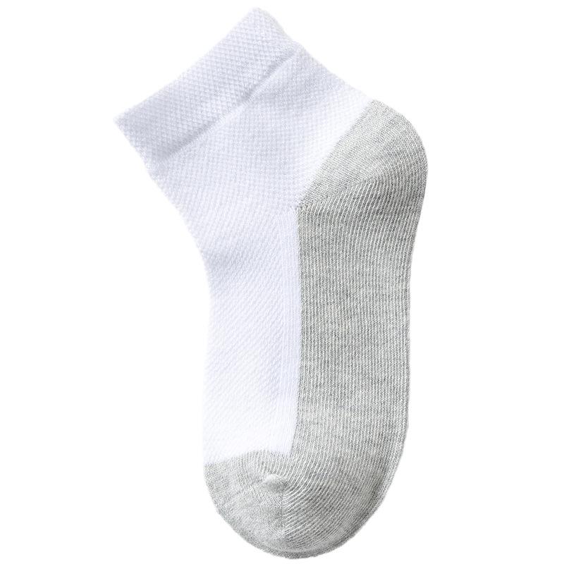

Dirt-Resistant Boys Pure Cotton Socks for Older Children - Thin Black & White Short Spring/Summer Style. L/30-34 shoe size, 20-22cm foot length серый