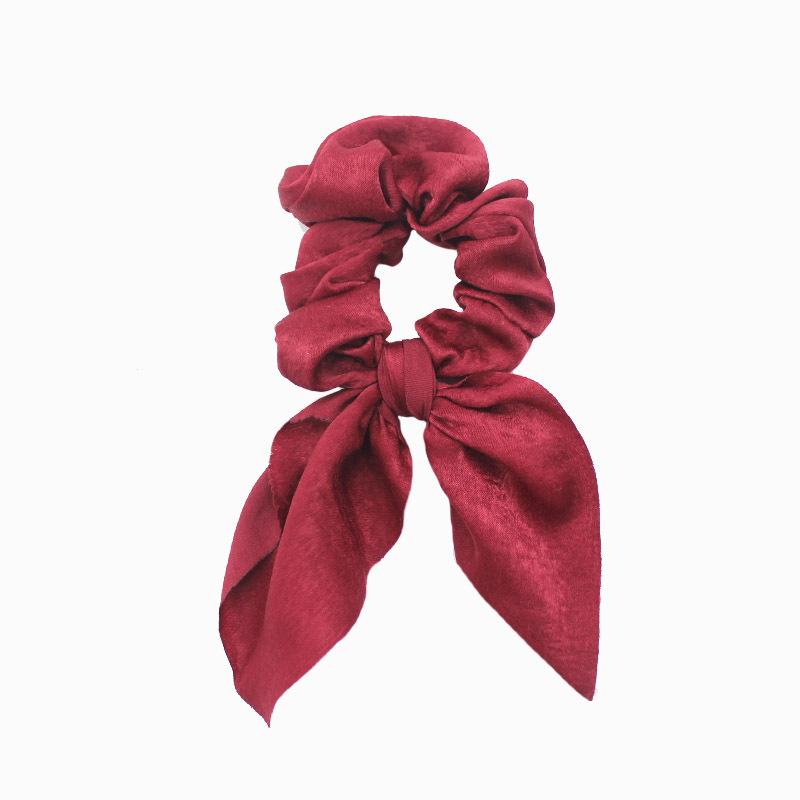 

Solid Color Bowknot Hair Scarf Scrunchies Hair Tie Elastic Hair Scrunchy Ponytail Holder For Women Lady красный