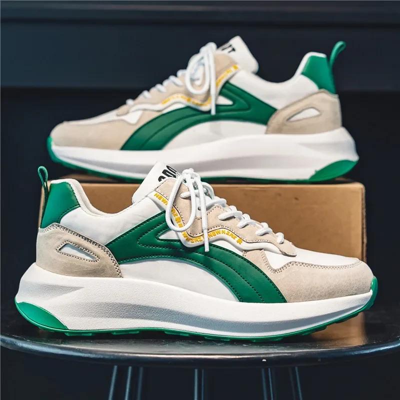 

Модная обувь Мужские повседневные кроссовки Мужские теннисные туфли на платформе Кожаные уличные дышащие беговые нескользящие модные дизайнерские роскошные мокасины 39