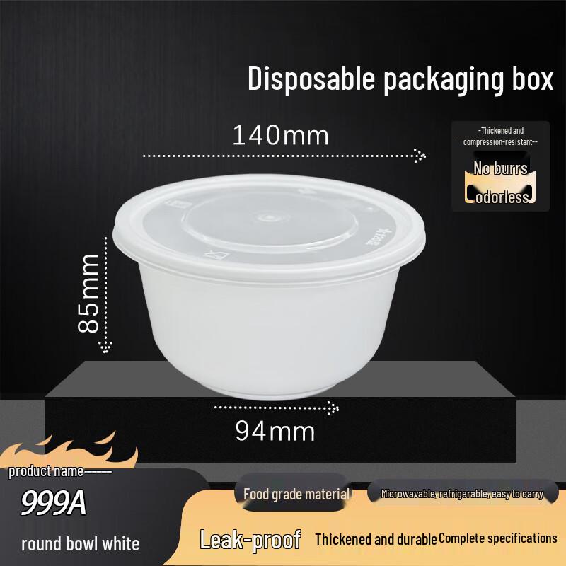 999ml Round Disposable Takeaway Bowls
