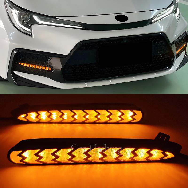 For Toyota Corolla SE XSE US Type Car LED Daytime Running Light with Yellow Turn Signal Fog Lamp