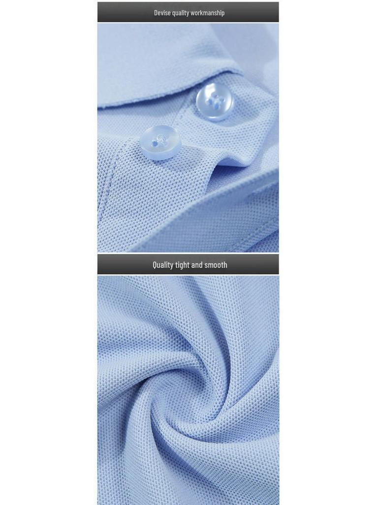 Men's 2025 Summer Ice Silk Polo Shirt – High-End, Multi-Color, Cool Feel, Solid Short Sleeve Design