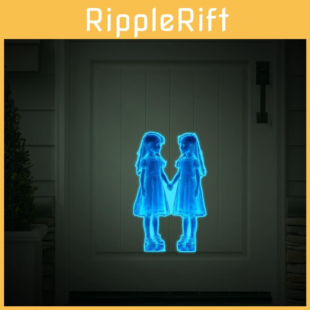 Halloween Glow Night Wall Sticker With Girl Holding Hands For Living Decor Room