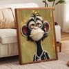 Stretched Frame Pearl Art Kit Cute Chimpanzee DIY Sparkling Bead Canvas Relaxing Hobby Gift for Craft Lovers Creative Home Decor Project