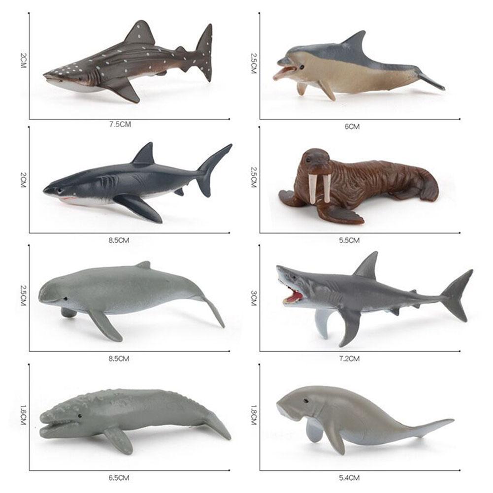 Mini Sea Animal Action Figure Dolphin Shark Whale Turtle Marine Creatures Model Ornaments Gifts For Boys Girls