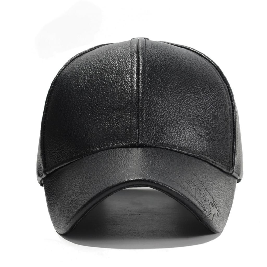 Northwood PU Leather Baseball Cap for Men Autumn Winter Outdoor Warm Baseball Hat Solid PU Faux Leather Trucker Hats