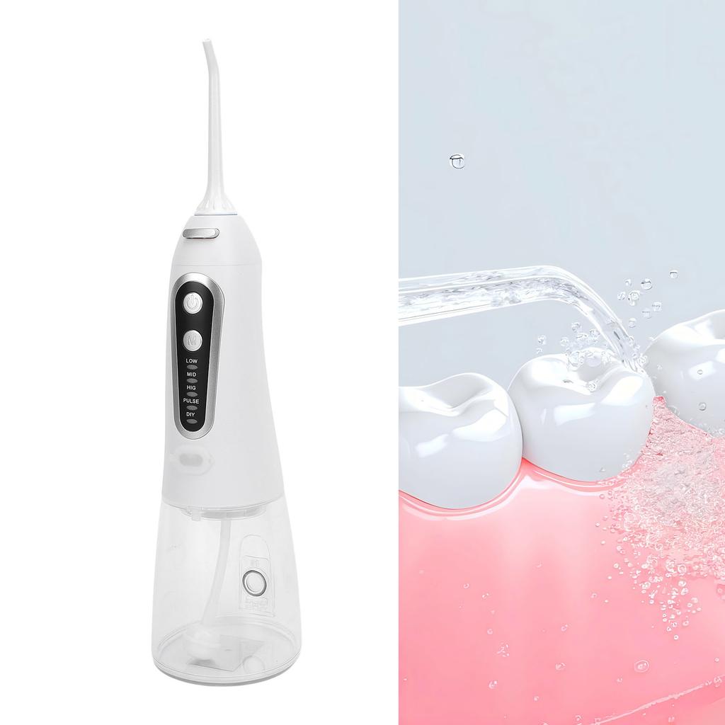 Cordless Water Irrigator 300 ML 110psi 5 Mode IPX8 Water Proof Oral Irrigator with 5 Replacement Nozzles