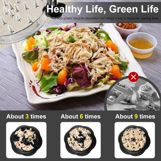 Multi-Function Chicken Breast Shredder with Stainless Steel Blades Manual Meat Puller Vegetable Chopper Ergonomic Essential Kitchen Tool for