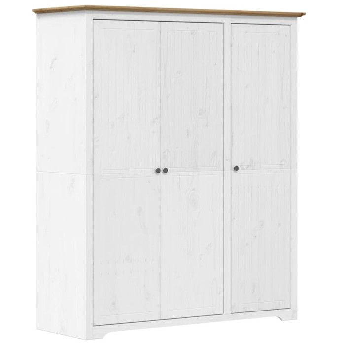 VidaXL Garde-robe, Armoire à Vêtements, Placard de Vêtements, Meuble de Rangement, Organisateur de Chambre, Blanc Marron 355063