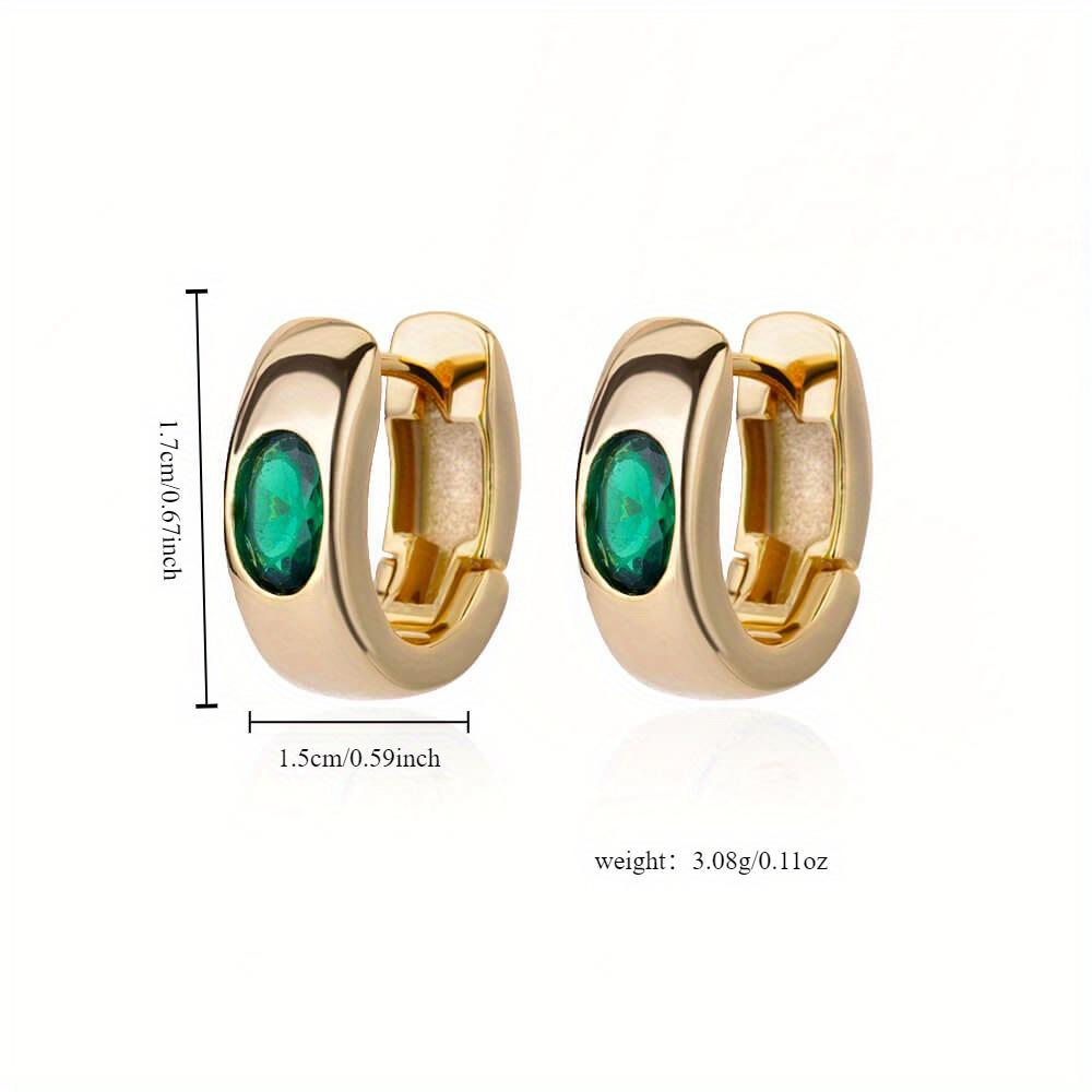 Women's Retro Zirconia Hoop Earrings Stainless Steel Pierced Earrings Light Luxury Simple Niche Design Earrings