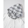 Spring and Autumn New Men's Color-blocked Plaid Casual Solid Color Long-sleeved Fake Two-piece Sweatshirt