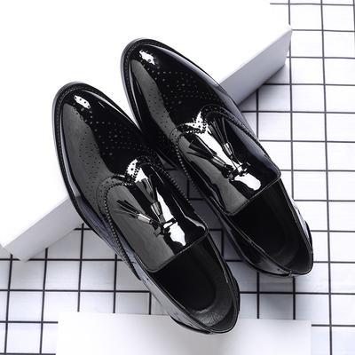 Men's Casual Leather Shoes Fringed Fashion Single Shoes Trendy Foot Cover Large Size