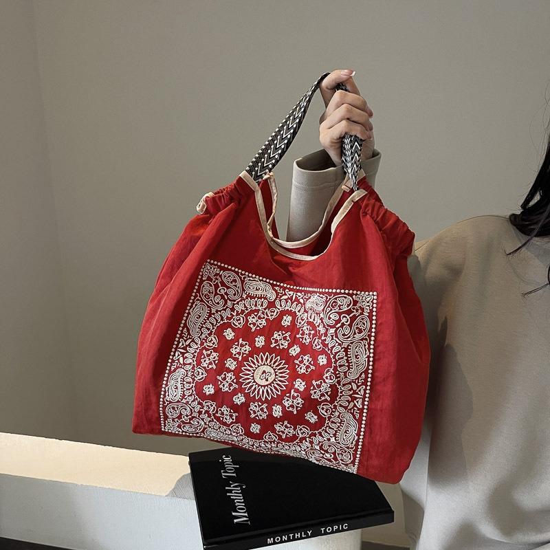 Bags Women's Embroidery Shopping Bags Handbags Large Capacity Commuter Tote Bags Women's Leisure Travel Shoulder Bags