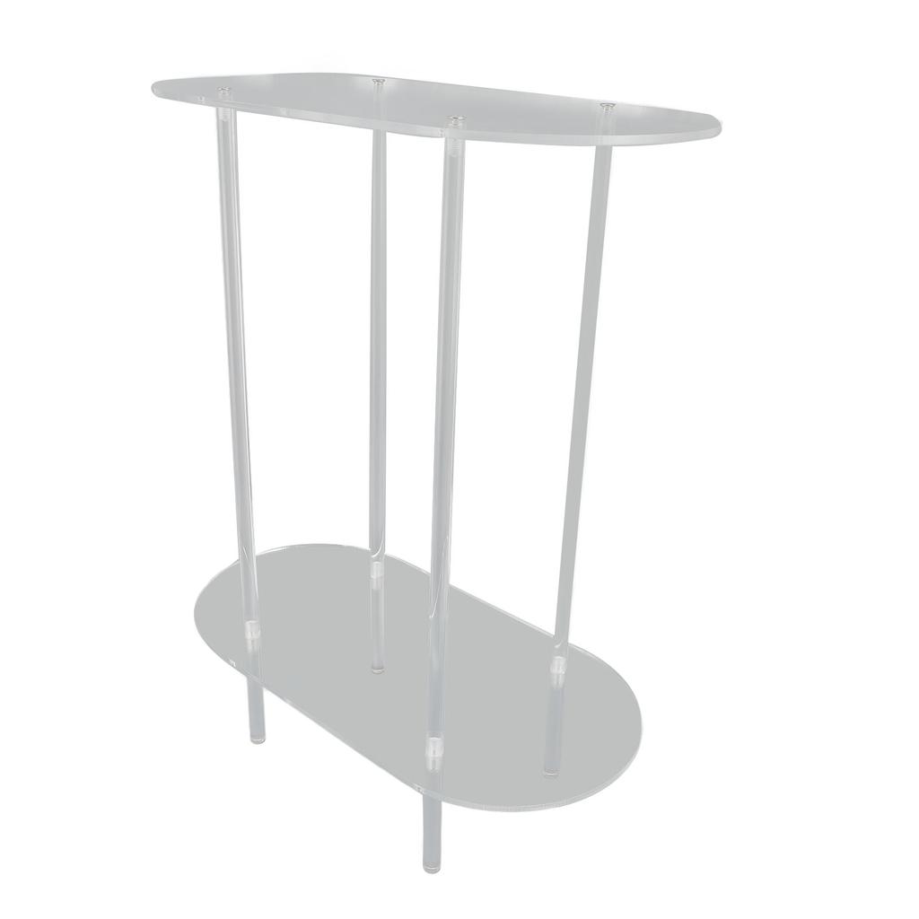Clear Side Table Acrylic 2 Tier Oval Modern Detachable Nightstand End Table for Living Room Office