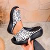 Fashion Fashion 2025 Peep Toe Women's Slippers Summer New Outdoor Casual Leopard Print Plus Size Best Seller Comfortable Wedge Slippers