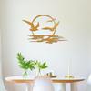 Sunrise Seagulls Coastal Metal Wall Art 15.75 Inch Indoor Outdoor Hanging Decor Beach House Living Room Patio Gift