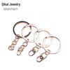 Multi-Spec Metal Keychain: 30mm Flat Key Ring with 4-Section Grinding Chain for DIY Jewelry Pendant