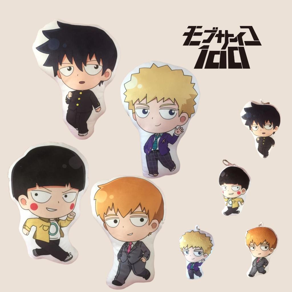 Anime Plush Pillow Featuring Mob Psycho 100's Reigen Arataka And Kageyama Shigeo