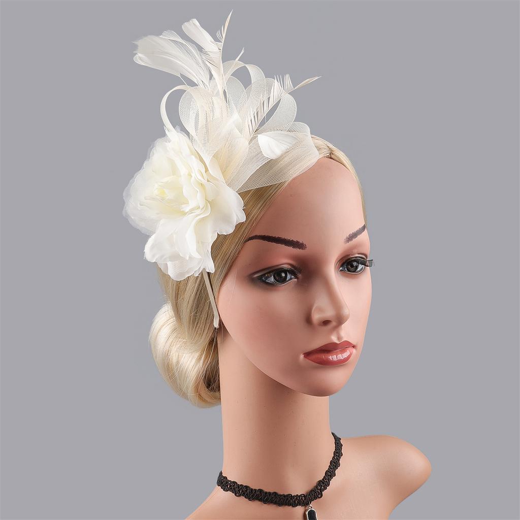 Feder Fascinator Haarspange für Reisen Leichtes Netz Haarschmuck Geeignet für Rennen Bälle Fotoshootings Täglichen Gebrauch