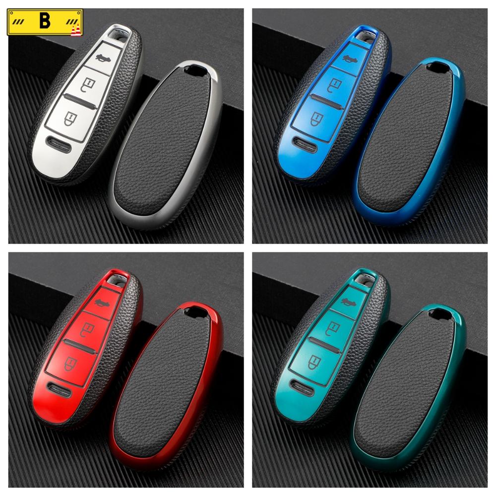 For Suzuki Baleno Ertiga Ciaz Ignis Kizashi Swift SX4 S-cross Vitars TPU Leather Car Smart Key Cover Case Bag Protector
