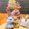 2Pcs Cute Plush Doll Keychain Bag Hanging Magnetic Dog Keychain Collar Glasses Dog Pendant  Couple