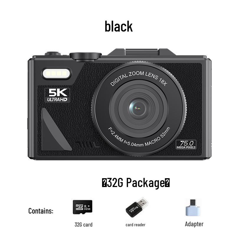 Neue 3-Zoll-Klappbildschirm-WLAN-HD-Digitalkamera: 75MP, 5K Video, 18x Zoom