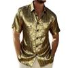 Men's Summer Fashion Retro Hot Stamping Short Sleeve Hawaiian Shirt Casual Pocket Beach Holiday Shirts Stylish Mens Clothing