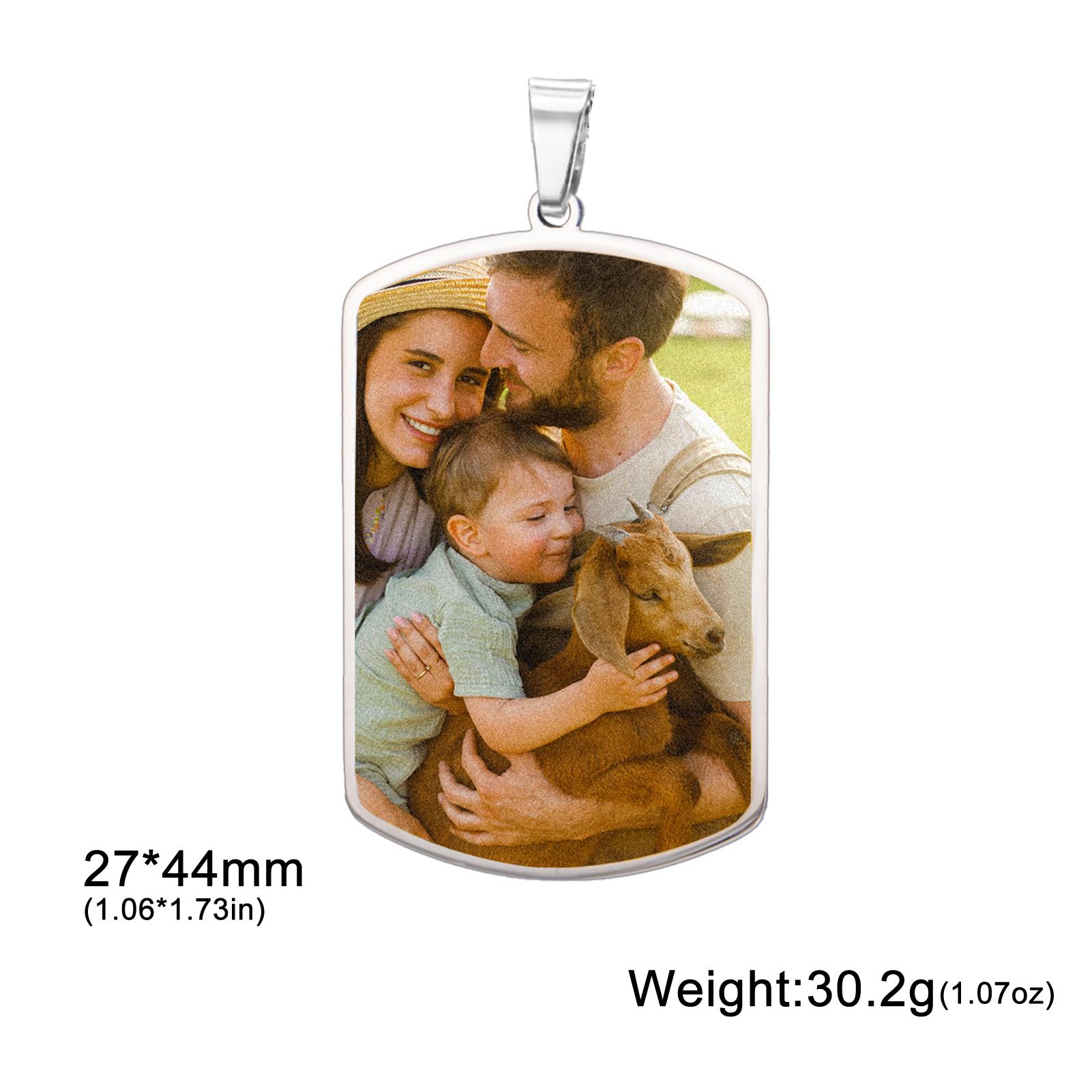 

Customized Photo Necklace Single Sided Print Picture Pendant Stainless Steel Jewelry Family Couple Father s Day Christmas Gifts 3mm Vine Chain