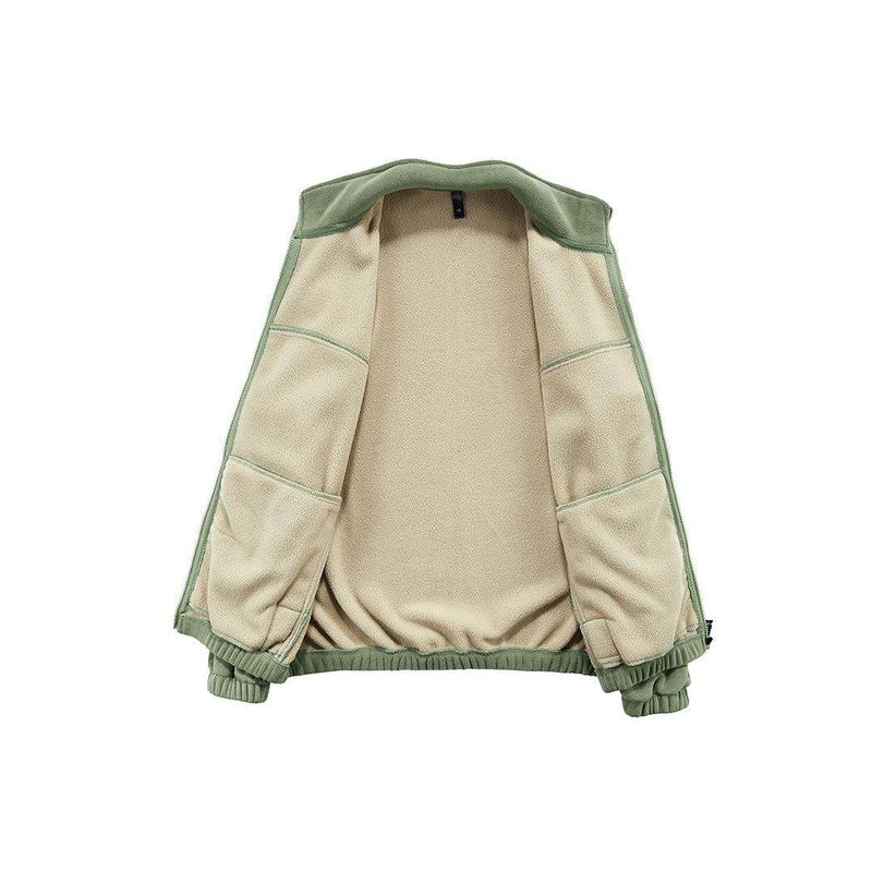 Zipper Sweatshirt Men's Cardigan 2024 New Winter Stand-Up Collar Sports Fleece Jacket Men's Fleece-Lined Thickened Men's Jacket