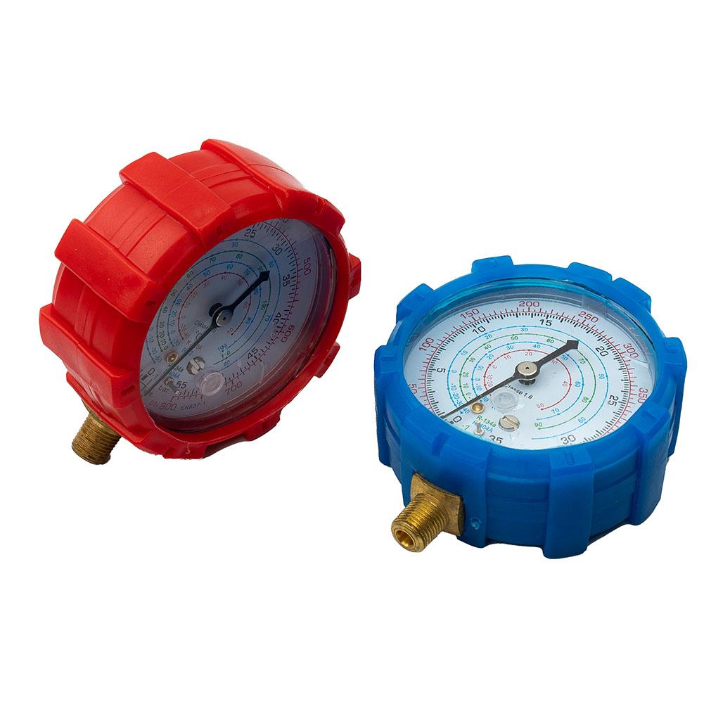 R22 R404A R134A R410A Air Conditioner Pressure Gauge Set, 2PCS Low High Pressure Meters, Reliable and Long Lasting